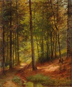 The Interior Of A Forest by Johann Kautsky