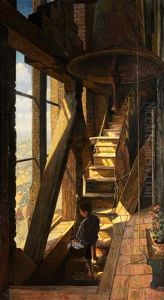Glockenturm Mit Einem Turmerknaben Die Treppe Heraufsteigend