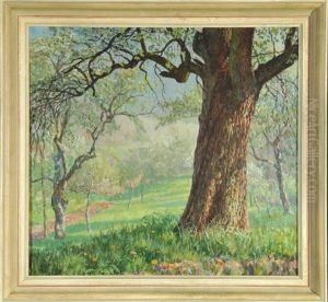 Garten Mit Bluhenden Obstbaumen by Paul Kauzmann
