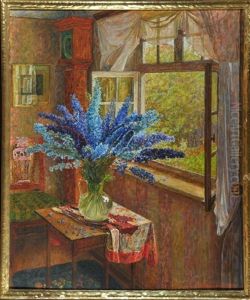Rittersporn Am Fenster