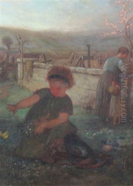 Children Picking Flowers - view 1