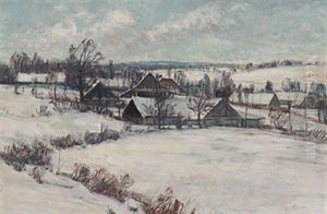 Winterlandschaft Mit Grosen Gehoften by Frantisek Kavan