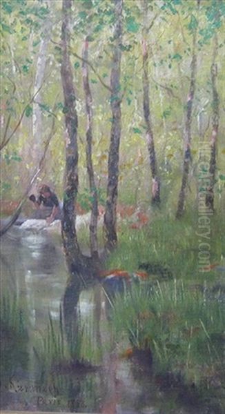Laundress In The Woods - view 1