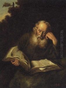 Old Man Reading A Book by Joseph Malachy Kavanagh