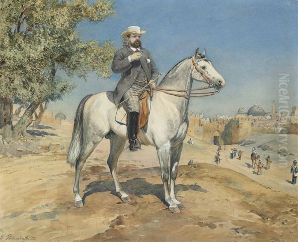 A Horseman By A Jerusalem Gate - view 1