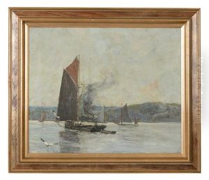 Barges In The Clyde by James Kay