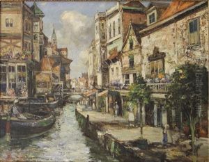 A Busy Canal, Bruges