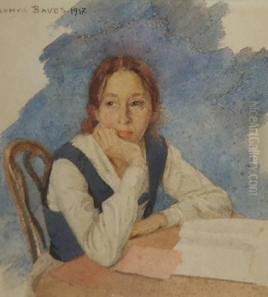 Jeune-femme Accoudee - view 1