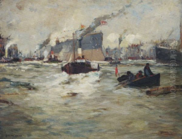 Launch Of Battleship, River Clyde - view 1
