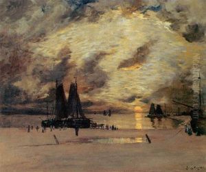 A View Of Shipping Off The Dutch Coast by James Kay