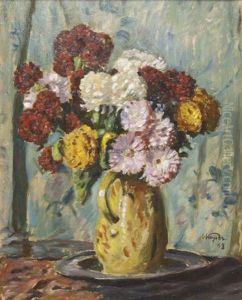 Blumenstrauss Mit Astern by Conrad Kayser