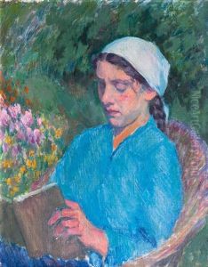 Lekture Im Garten by Paul Kayser