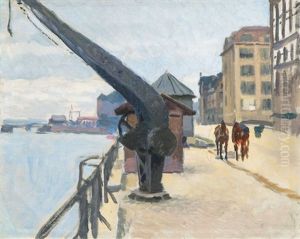 Crane In The Port Of Hamburg by Paul Kayser