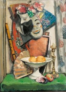 Still Life With Flute And Mask by Paul Kayser
