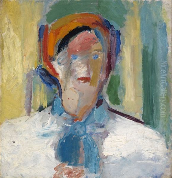 Self-portrait In An Orange Scarf - view 1