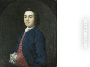 Portrait Of A Gentleman, Half-length, In A Blue Coat And Red Waistcoat