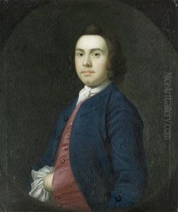 Portrait Of A Gentleman, Half-length, In A Blue Coat And Red Waistcoat