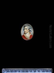 John Hayes St. Leger, Wearing Scarlet Coat With Yellow-striped Waistcoat And Tied White Cravat by Michael Kean