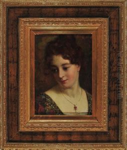 Portrait Einer Zur Seite Blickenden Dame Mit Roten Haaren