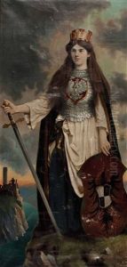 Maria Jeny Als Germania Bei Den Kriegsfestspielen In Lindenberg (im Allgau) 1910 by Otto Keck