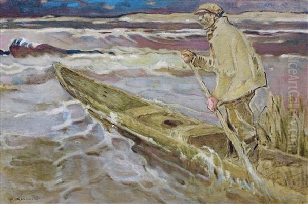 Fisherman In A Boat - view 1