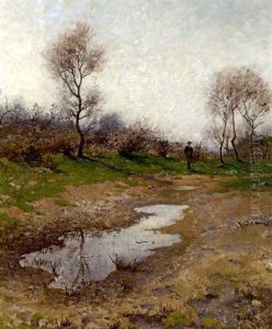 A Traveller In A Field Near Carlsruhe by Karl Kehr