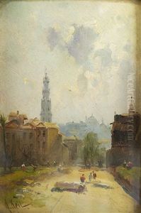 Vista Do Porto Com Os Clerigos by Alfredo Keil