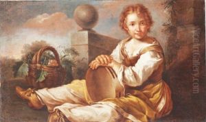 Ritratto Di Bambino Con Tamburello
