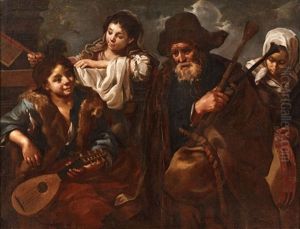 Four Musicians by Bernhard Keil, Monsu Bernardo