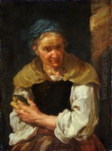 Ritratto Di Anziana Con Libro by Bernhard Keil, Monsu Bernardo