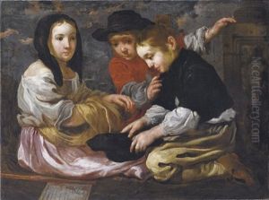Tre Ragazzi Che Giocano A Cappelletto (allegoria Della Vista)