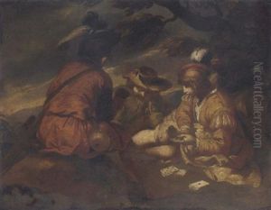 Youths Playing Cards In A Landscape Youths Playing Cards In A Landscape