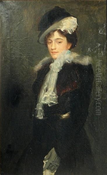 A Portrait Of A Lady In A Black Hat - view 1