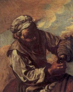 A Peasant Pouring A Drink Into A Glass by Bernhard Keil, Monsu Bernardo