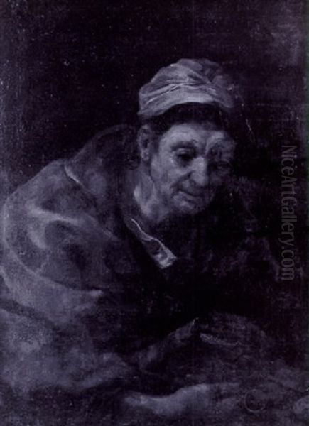 Portrait D'une Vieille Femme Lisant Un Livre - view 1