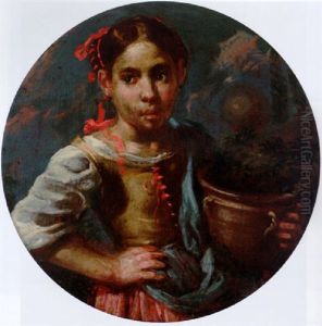 A Allegory Of Summer: A Girl Holding An Earthenware Pot With Flowers