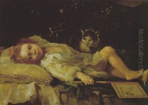 Bambina Sdraiata Con Ventaglio Bambina Sdraiata Con Ventaglio