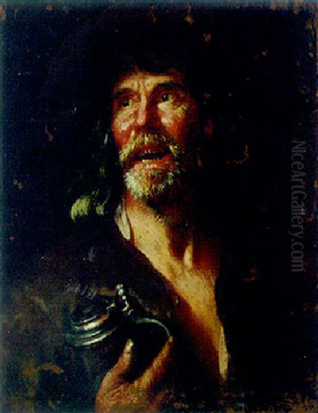 A Boor Holding A Tankard - view 1