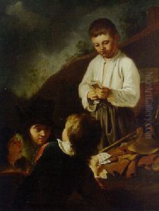Youths Playing Cards by Bernhard Keil, Monsu Bernardo