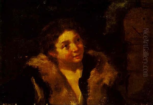 A Youth Wearing A Coat With A Fur Collar - view 1