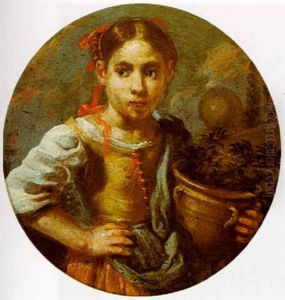 A Young Girl Holding A Plot