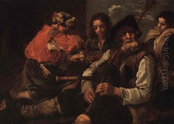 Four Peasants In A Landscape: Allegory Of Hearing And Sight - view 1
