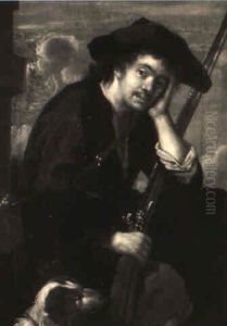 A Hunter Resting With A Dog by Bernhard Keil, Monsu Bernardo