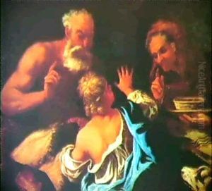 Isak, Jacob Og Rebecca (1.mosebog Kap.27) by Bernhard Keil, Monsu Bernardo