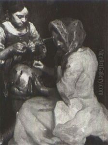 Two Women Making Lace by Bernhard Keil, Monsu Bernardo