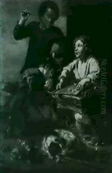 Young Boys Playing Dice - view 1