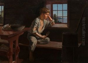 A Boy By The Window by Sigfrid August Keinanen