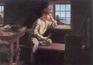 Pojke Vid Fonstret by Sigfrid August Keinanen