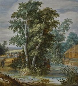 An Ambush In A Wooded Landscape An Ambush In A Wooded Landscape