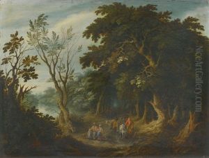 Travellers On A Forest Path Travellers On A Forest Path